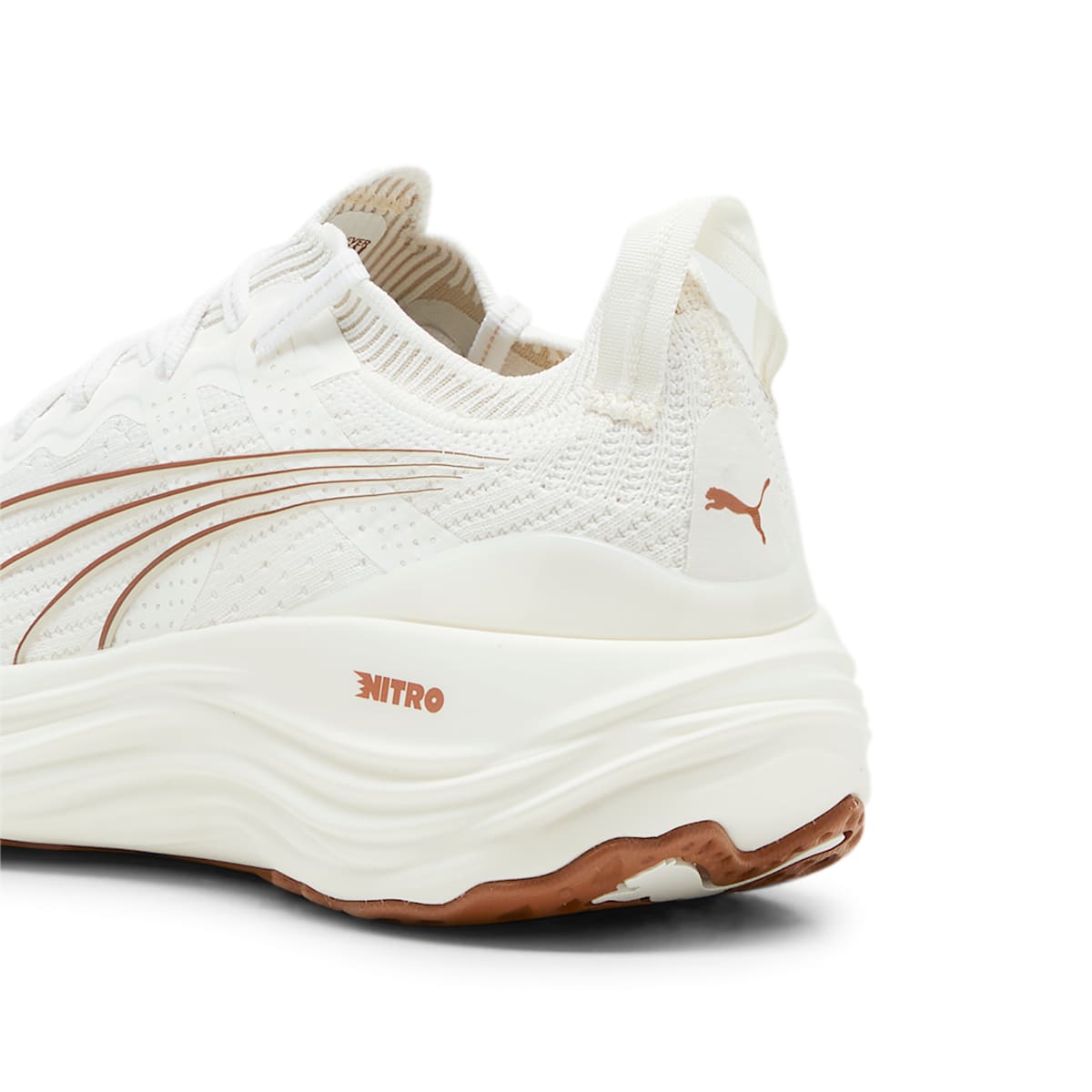(WMNS) PUMA ForeverRun Nitro Knit 'Warm White Teak' 379140-08