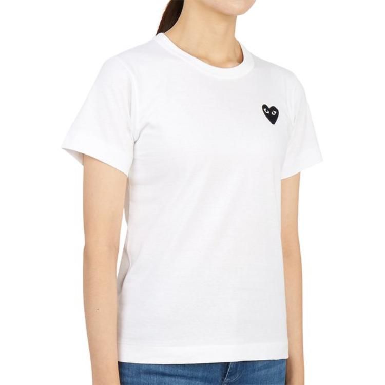 (WMNS) COMME des GARCONS PLAY FW25 Black Heart T-Shirt 'White' AZ-T063-051-2