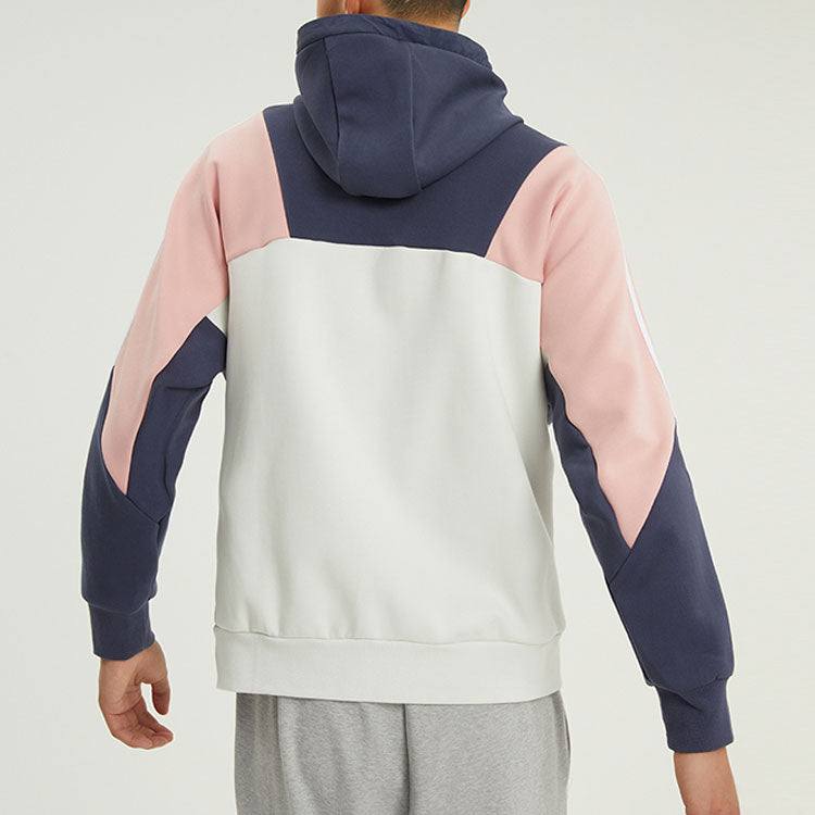 Men's adidas Logo Printing Contrasting Colors Color Block Hooded Jacket Autumn Multicolor HE7470