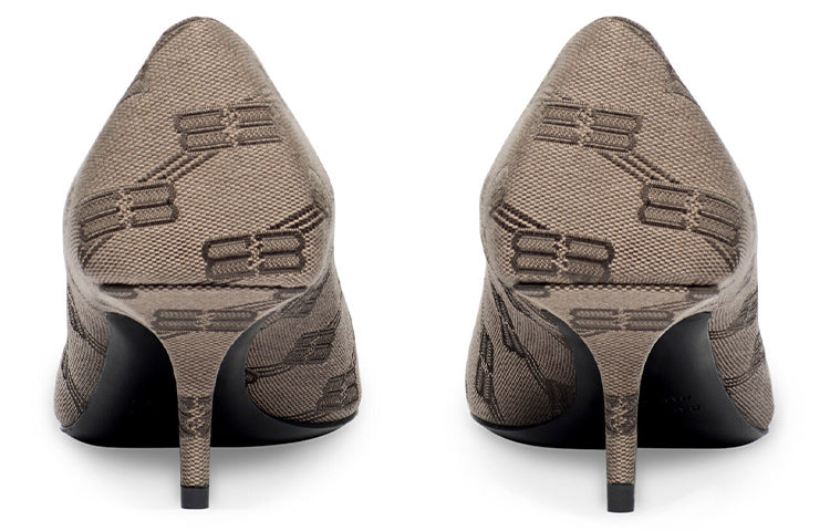 (WMNS) Balenciaga 60mm Square Knife BB Monogram pumps 'Tan' 707353W2I103020