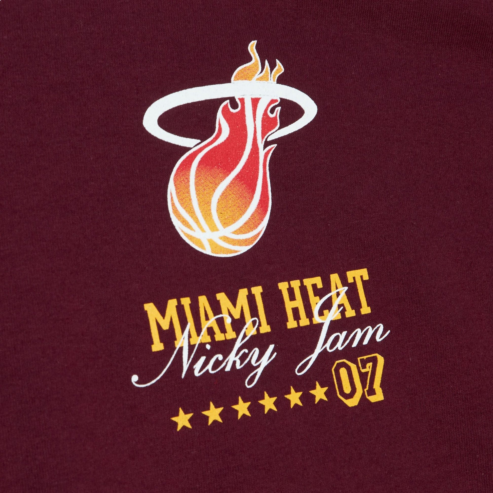 Mitchell & Ness x Nicky Jam NBA T-Shirt 'Miami Heat' SSTE5282-MHEYYPPPDKRD