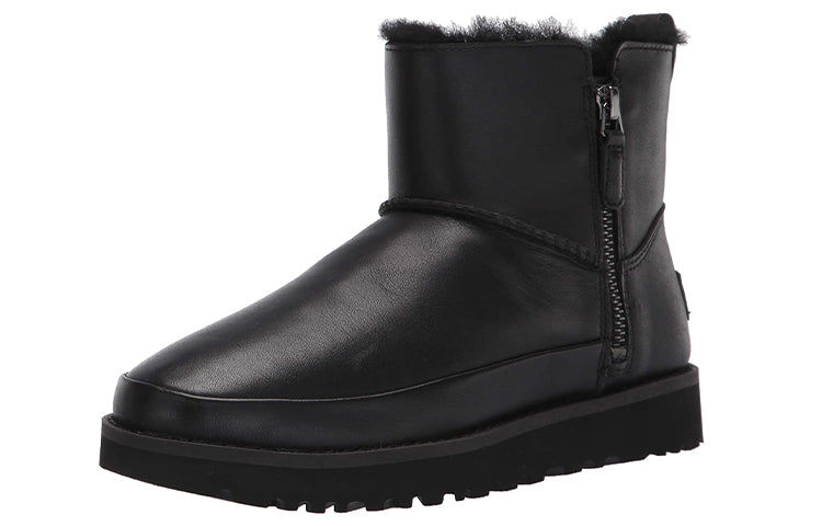(WMNS) UGG Classic Zip Mini Snow Boots Black 1116104-BLK