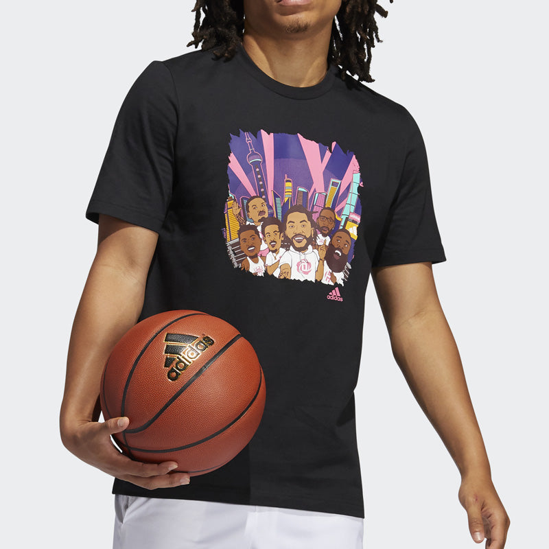 adidas SHANGHAI Basketball Sports Short Sleeve Black GL4427