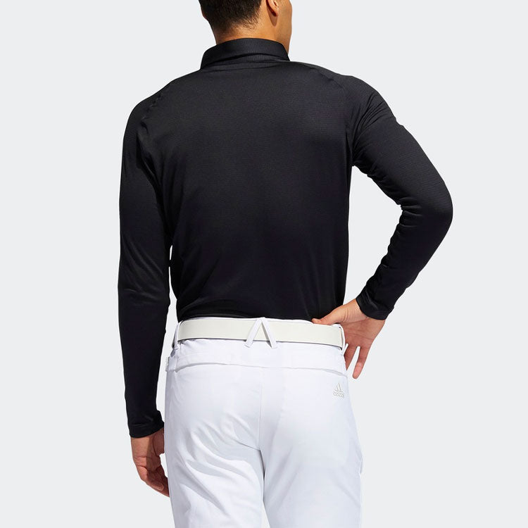 adidas Brushed Brushed Ls Pl Golf Sports Training Casual Long Sleeves polo Black FS6844