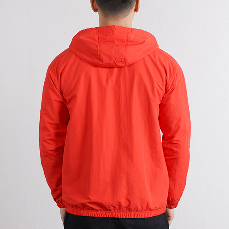 adidas logo Embroidered hooded track Jacket Red FL1773