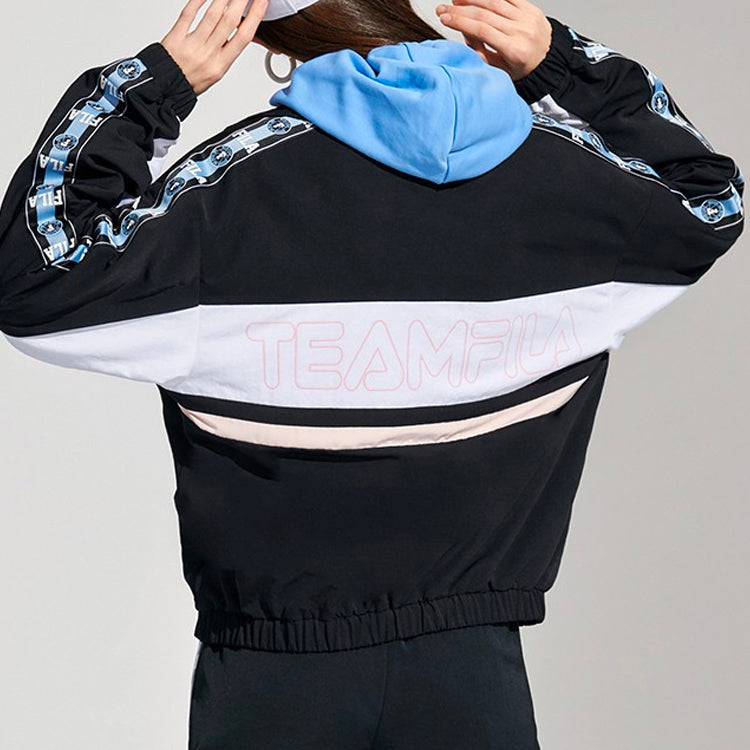 Fila FUSION Contrasting Colors Printing Woven Sports Jacket Black T11W115705F-BK