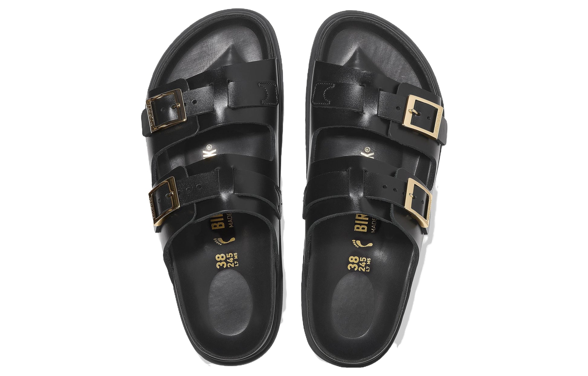 Birkenstock St Barths Natural Leather Narrow Fit 'Black' 1025245