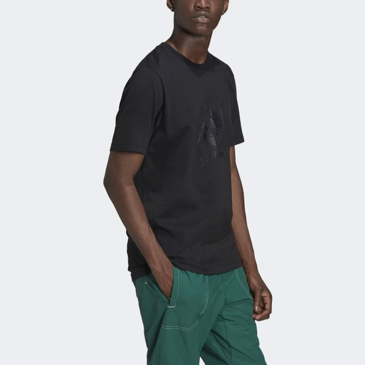 adidas originals Printing Round Neck Short Sleeve Black H31176