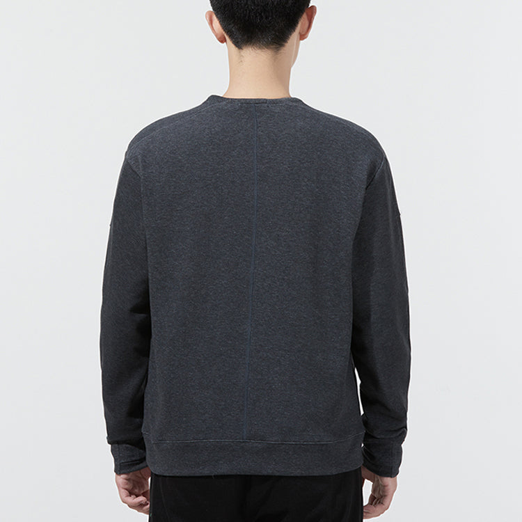 Men's Nike Sports Half Zipper Knit Pullover Long Sleeves Gray T-Shirt DD2187-010