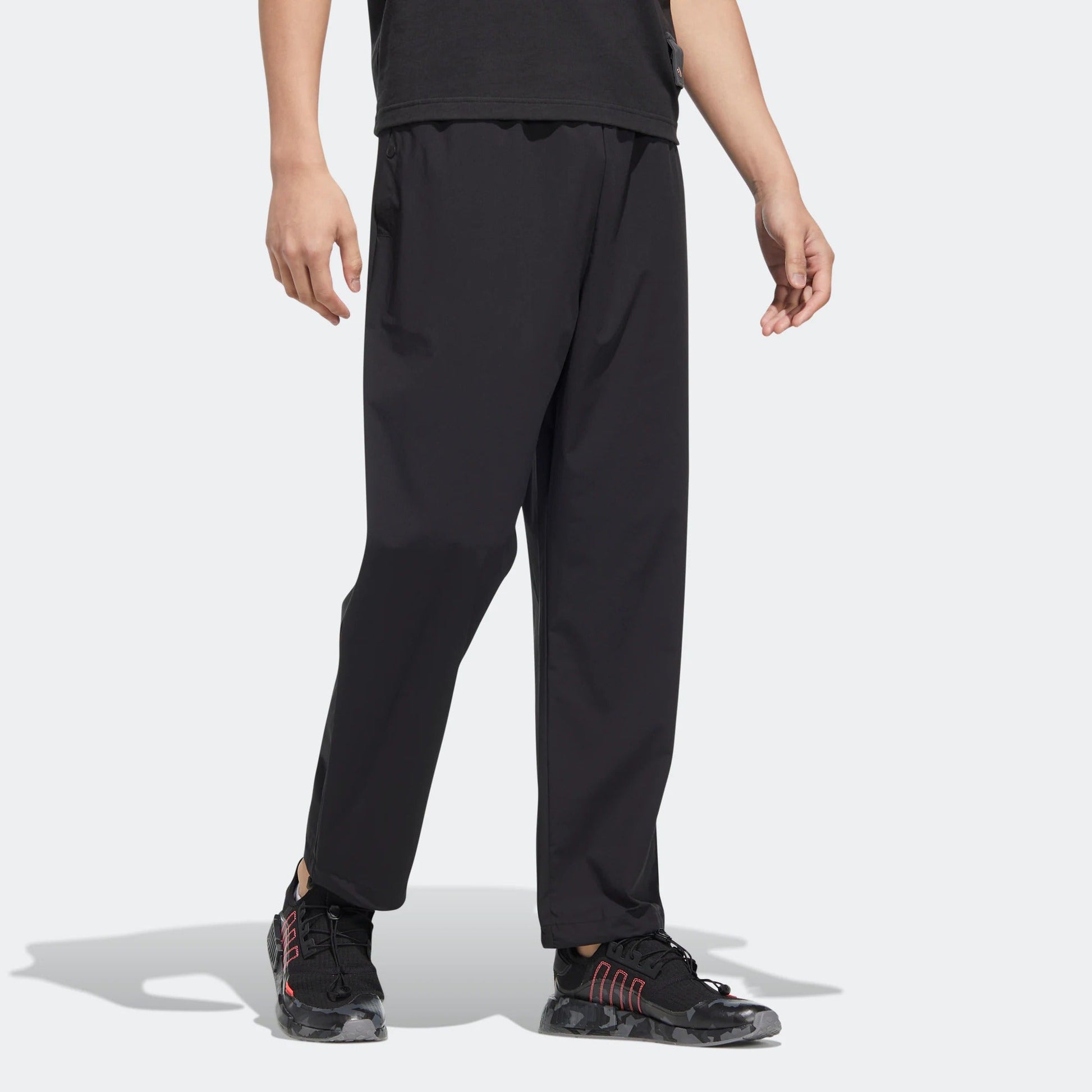 Men's adidas originals Lw Woven Pant Solid Color Drawstring Lacing Sports Pants/Trousers/Joggers Black HM8022