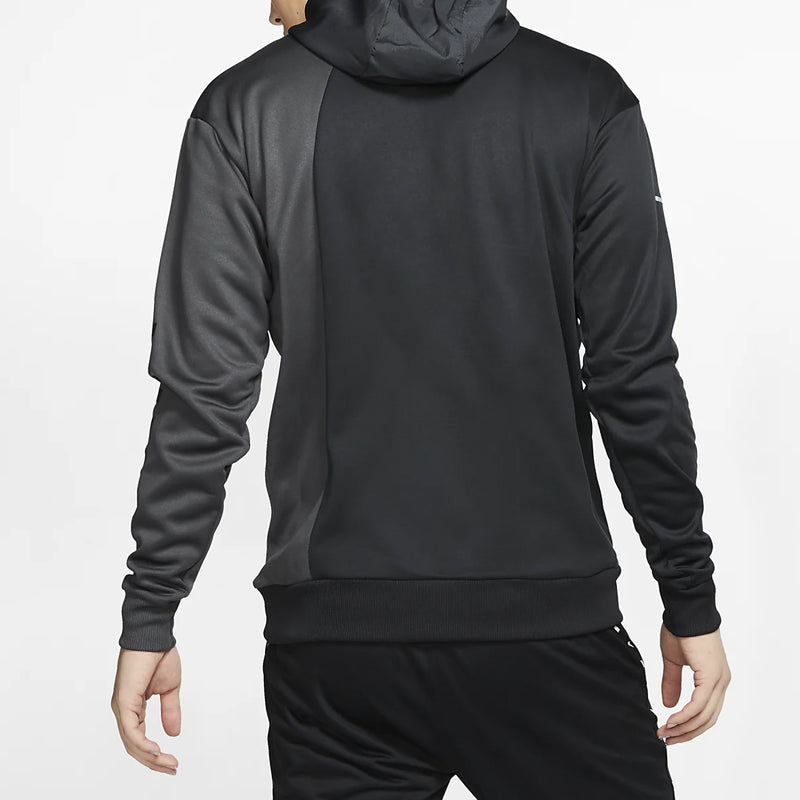 Nike Alphabet Logo Printing Zipper Reflective hooded Drawstring Black Gray Blackgray AT6098-060