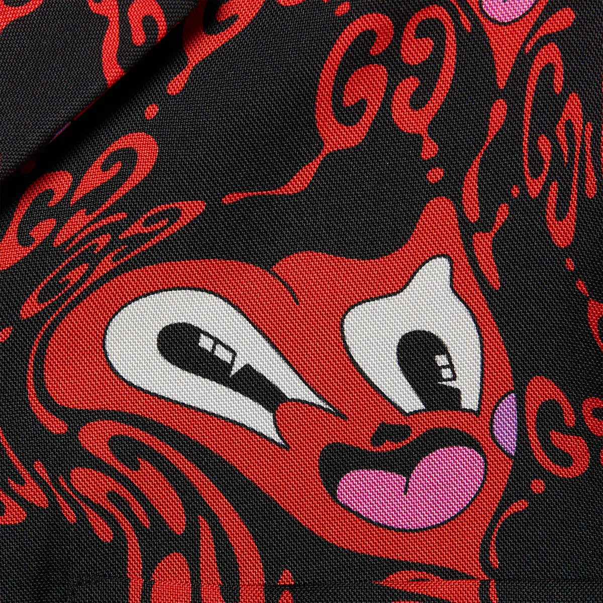 Gucci GG Hearts Silk Bowling Shirt 'Black Red' 782500-ZAQEB-1072