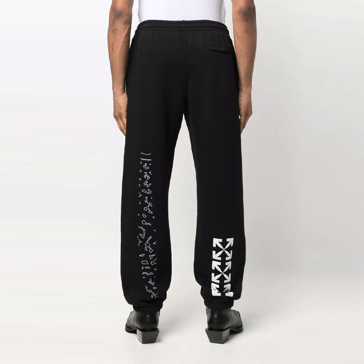 Off-White Arrow Logo Printing Athleisure Casual Sports Pants Black OMCH029S22FLE0081001