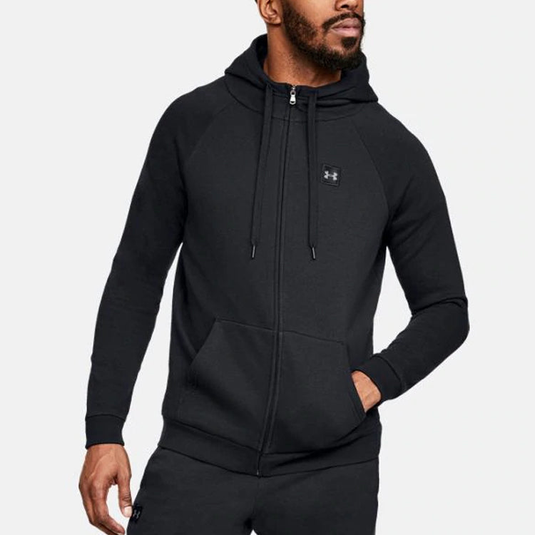 Men's Under Armour Rival square frame Logo Hooded Jacket Black 1320737-001
