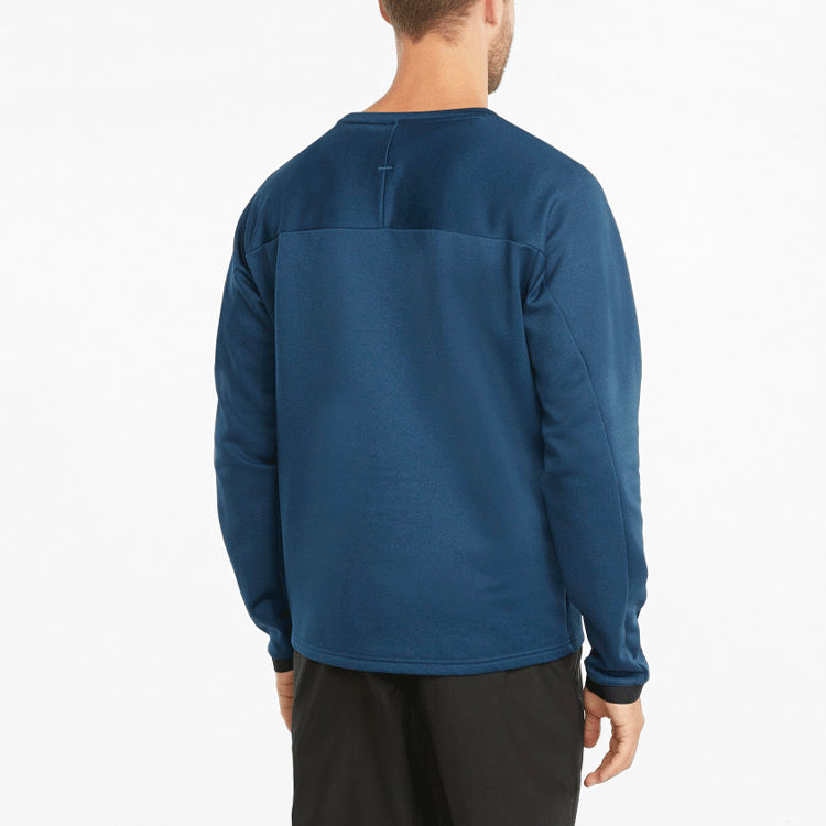 PUMA Logo Round Neck Long Sleeves Pullover Navy Blue 521005-65