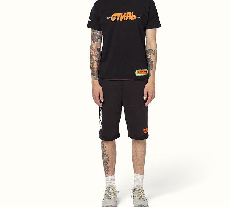 Men's HERON PRESTON Logo Short Sleeve Black HMAA011S209140271088