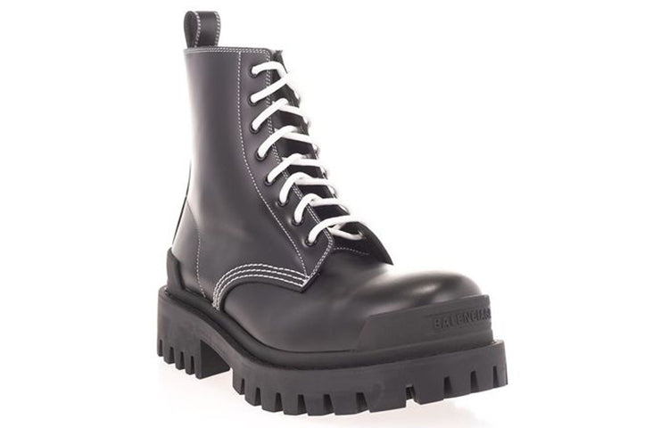 (WMNS) Balenciaga Strike Lace Up Boots 'Black' 590974WA9641070