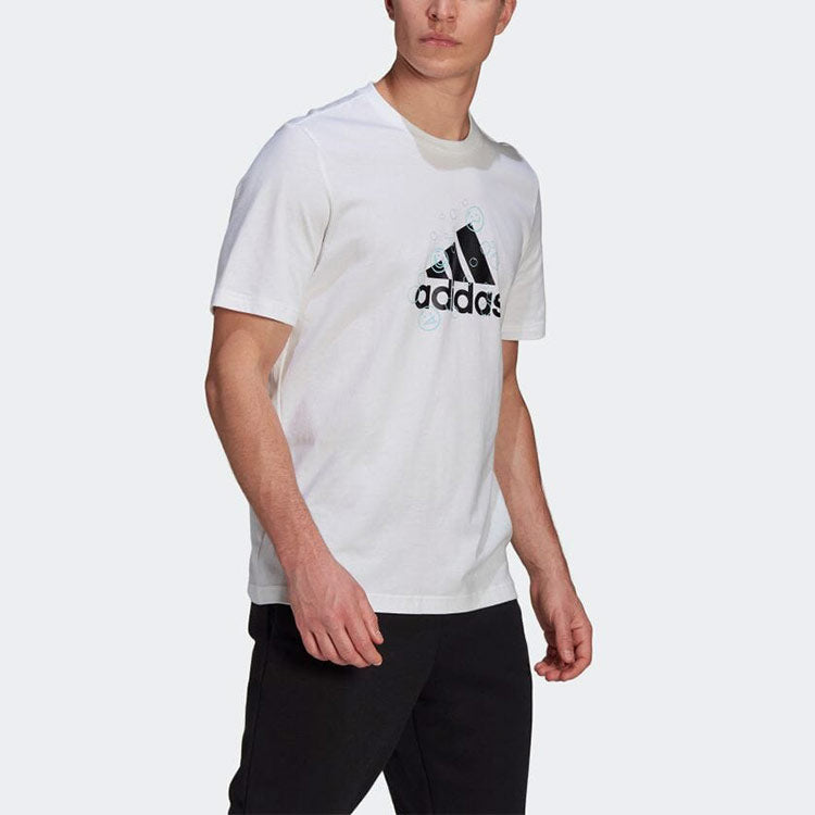 adidas M Smly Bbls T Casual Sports Round Neck Short Sleeve White GM6661