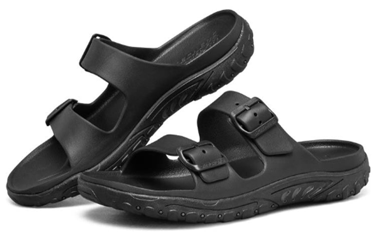 Skechers Reggae Casual Black Slippers 204150-BBK