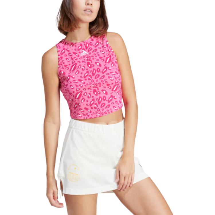 (WMNS) adidas Essentials Animal Print Crop Tank Asia Sizing 'Pink' IR9312
