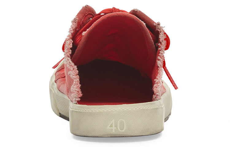 (WMNS) Balenciaga Paris Mules 'Red Destroyed Cotton and White Rubber' 693952W3RC36090