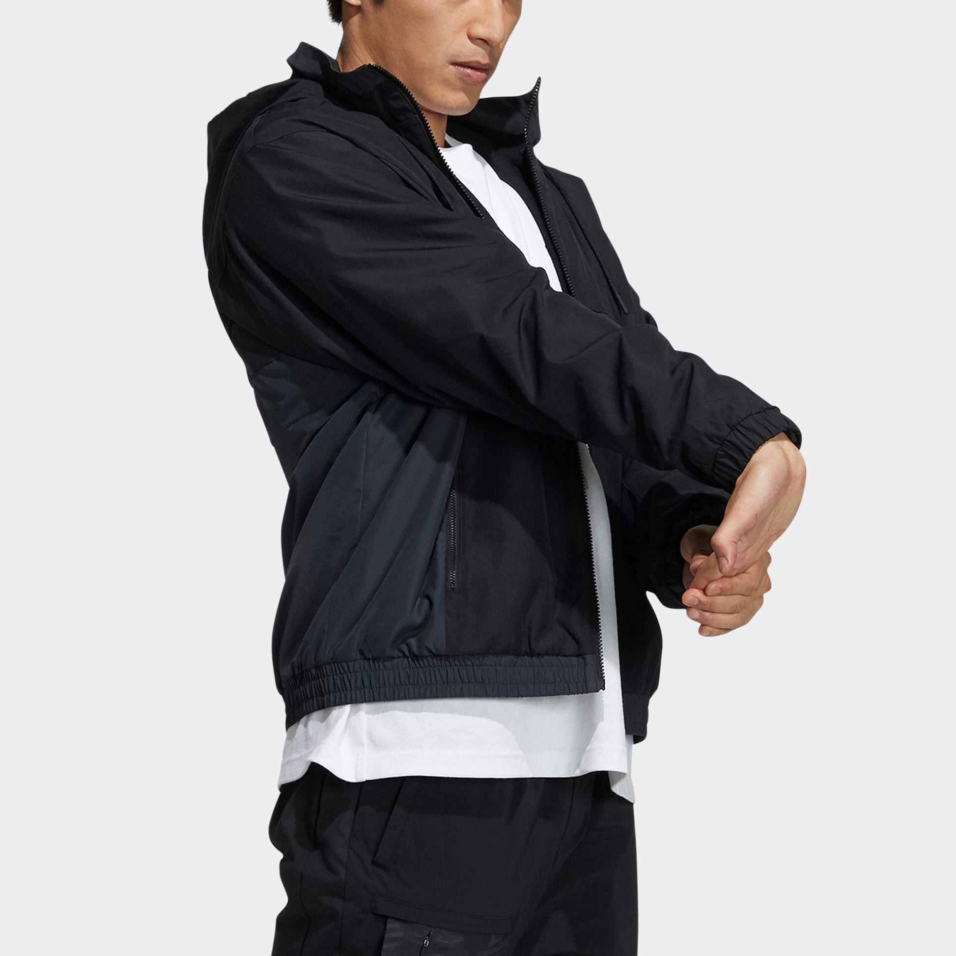 adidas St Warmblk Jkt Zipper Cardigan Stand Collar hooded track Jacket Black H39324