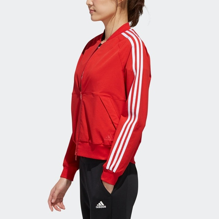 (WMNS) adidas WV BOMBER 3S Sports Jacket Red FK3510