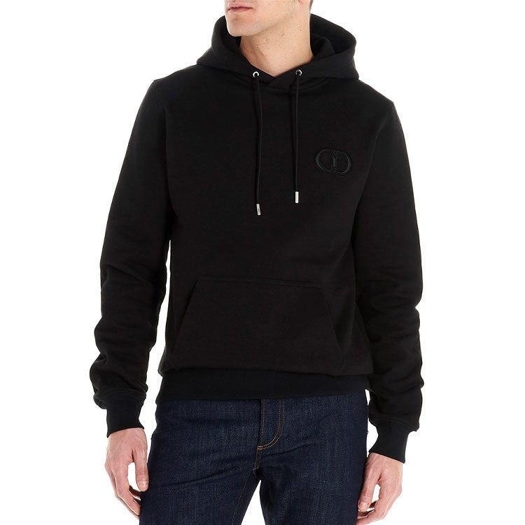 DIOR Plain Letter Cd Logo Cotton Hooded Sweatshirt For Men Black 943J600A0531-989