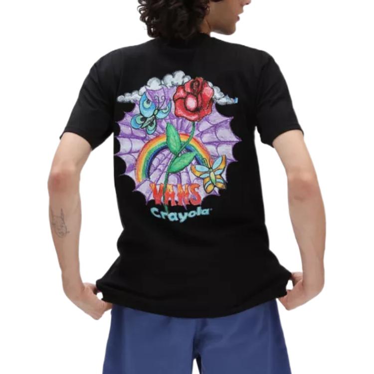 Vans x Crayola Rainbow T-Shirt 'Black Multi' VN0A7SOGYUY