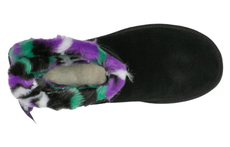 (WMNS) UGG Mini Bailey Bow Plaid Punk Boot 'Black Purple' 1130594-BLK