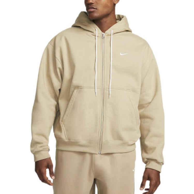 Men's Nike Solid Color Loose Zipper Jacket Us Edition Khaki DH5042-247