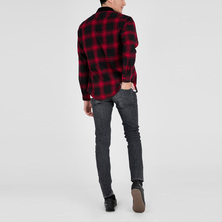 Men's Levis Plaid Casual Long Sleeves Shirt Red 57406-0007