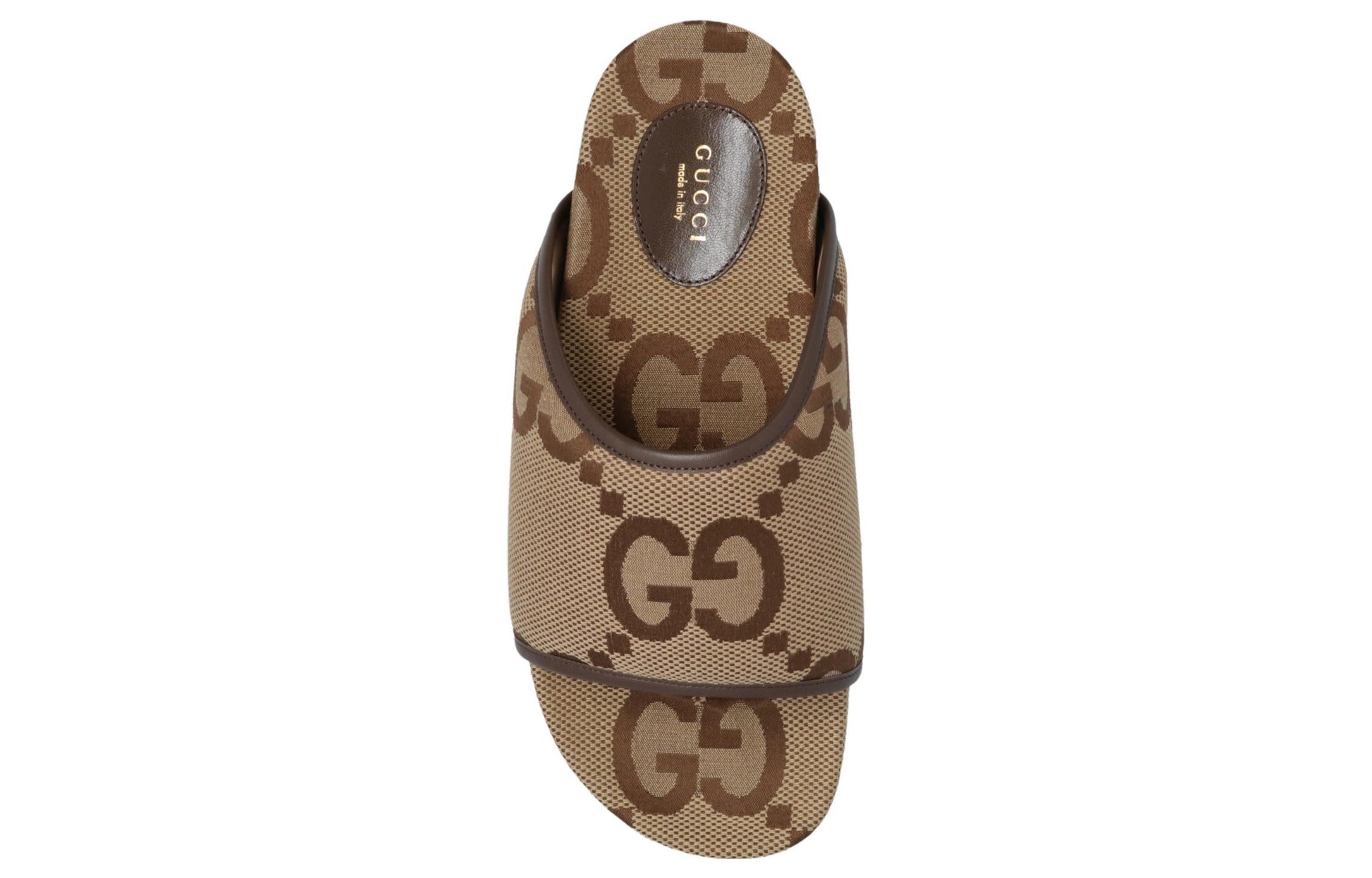 (WMNS) Gucci Jumbo GG Platform Slide 'Camel Ebony Monogram' 700301-UKM60-2593