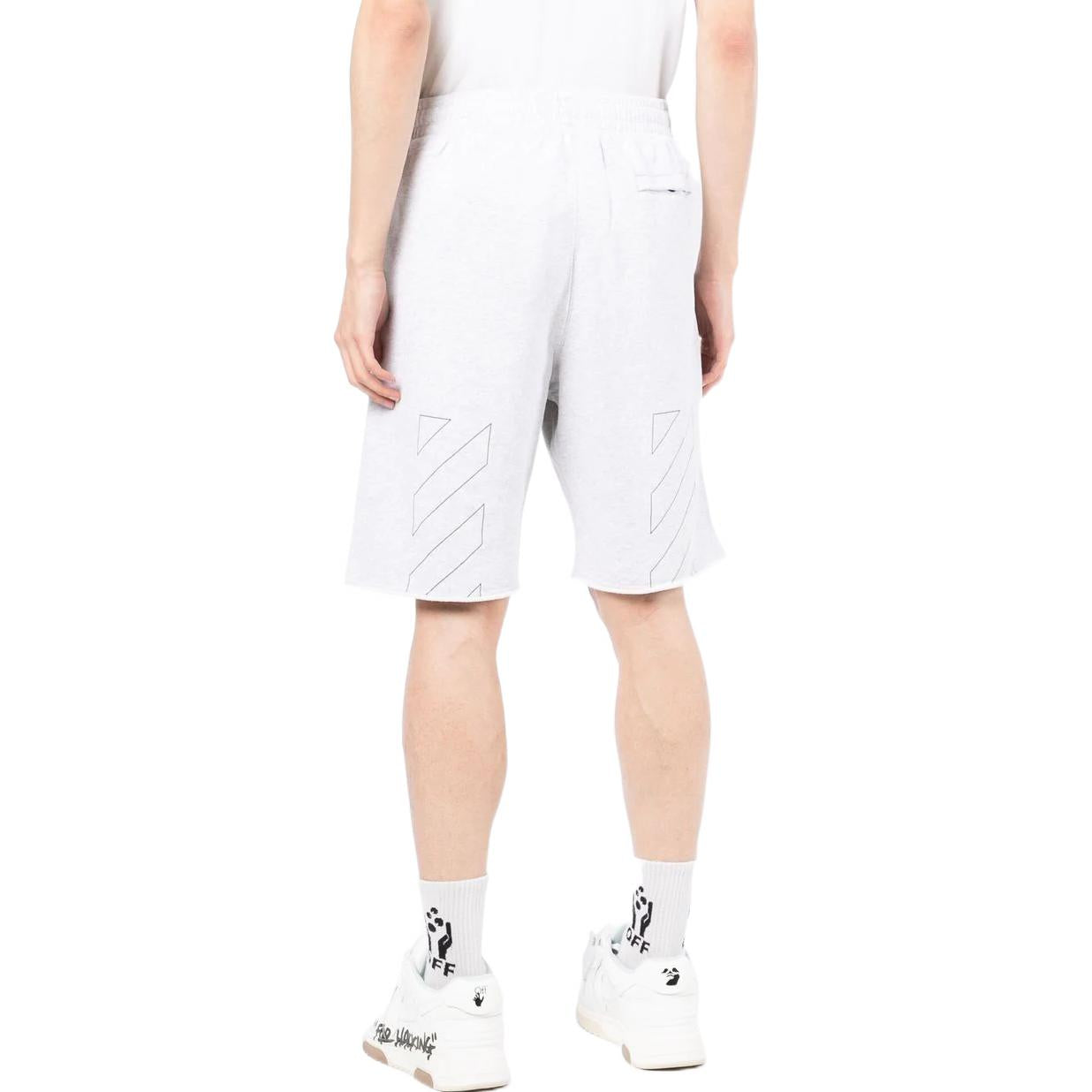Off-White Solid Color Logo Printing Elastic Waistband Sports Shorts Version White OMCI006C99FLE0030808