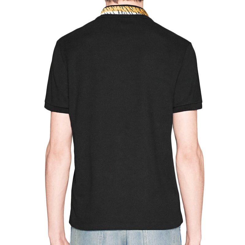 Men's Gucci Business Casual Cotton Short Sleeve Black Polo Shirt 453865-X5H82-1004