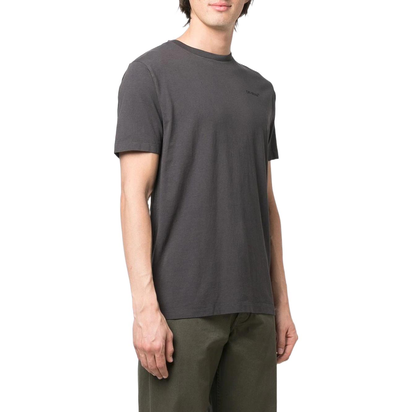 Off-White SS22 Back Logo Printing Round Neck Short Sleeve Version Gray OMAA027S22JER0021010