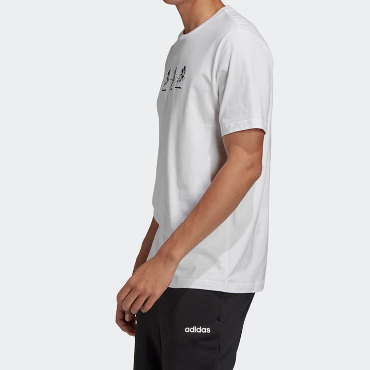 adidas Disney Mickey Pattern Short Sleeve White GL2224