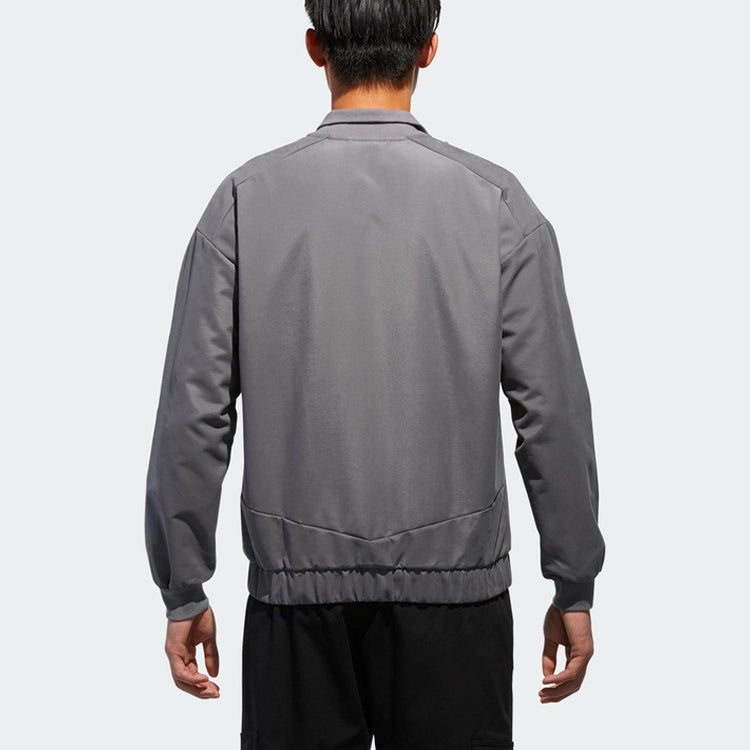 adidas neo M Ut Bmbr Jkt Casual Sports Zipper Stand Collar Long Sleeves Jacket Gray CV8988