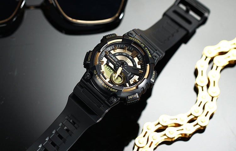 CASIO G Shock Quartz Sports Mens Black Analog AEQ-110BW-9A