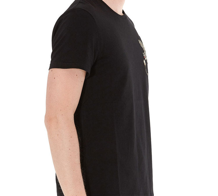 Men's Alexander McQueen Dragon Short Sleeve Black 609582-QOX04-1000