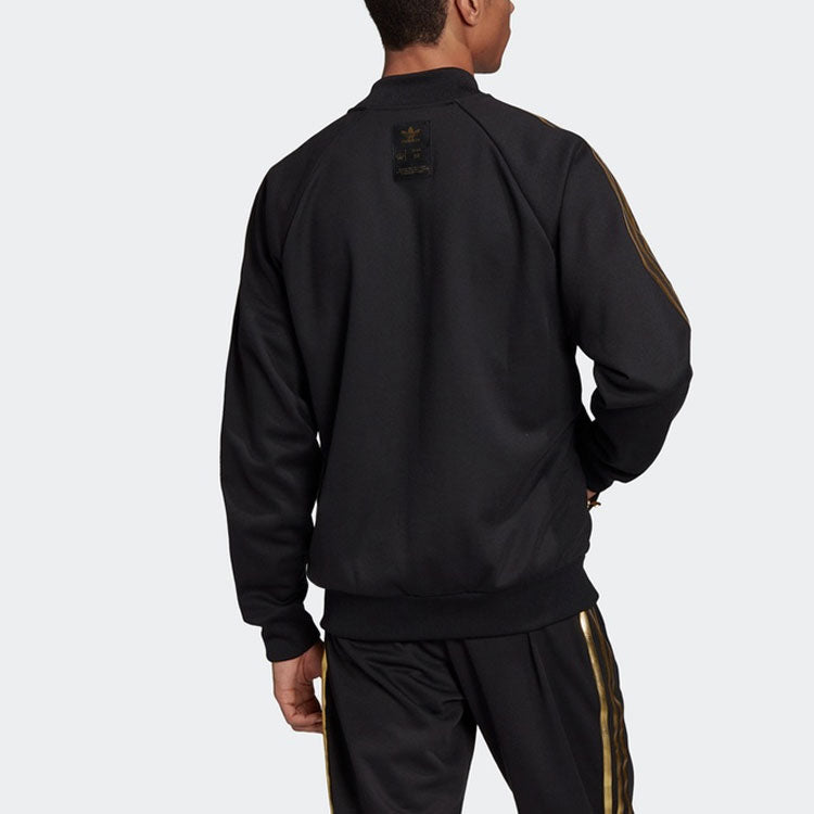 adidas originals SST 24 Track Jacket Gold Stripe Retro Sports Black GK0658