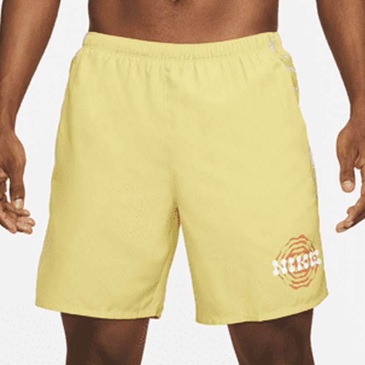 Nike Dri-FIT Solid Color Quick Dry Breathable Back Pocket Running Shorts Yellow DM4820-304