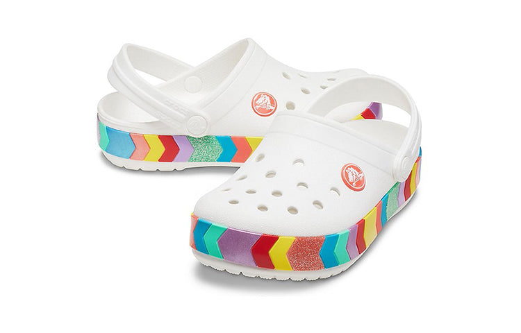 Crocs Rainbow Outdoor Beach Sports Big Boys White Sandals 207007-100