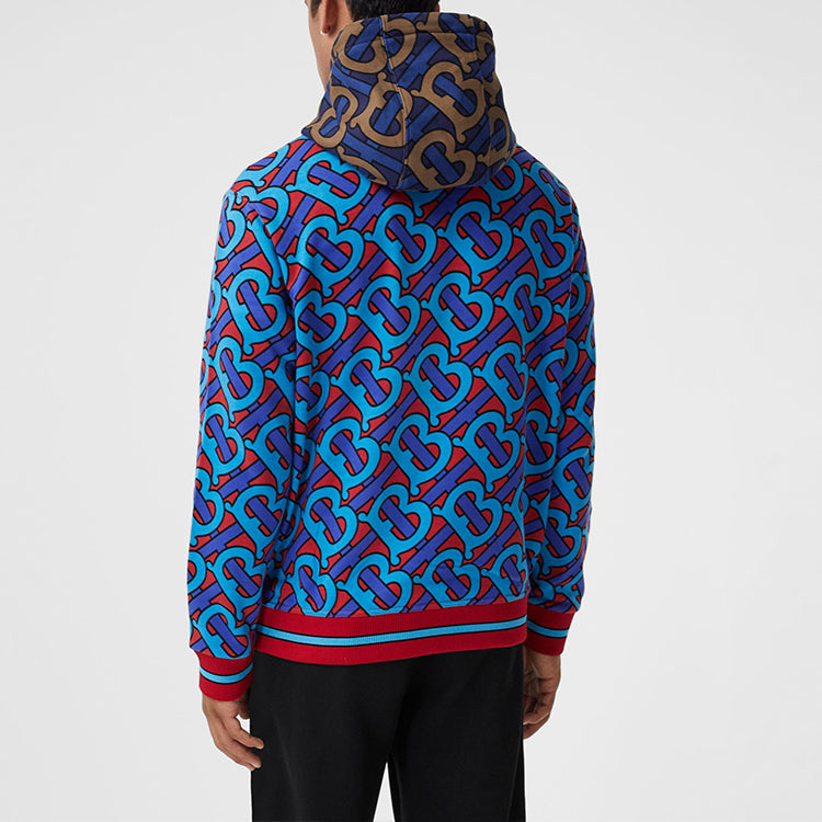 Men's Burberry Colorblock Alphabet Printing Hoodie Blue 80295571