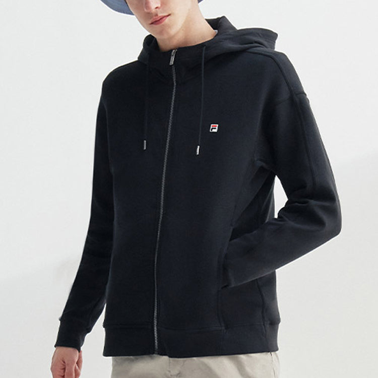 FILA hooded Jacket Knit Sports Tops Black F11M038505F-BK