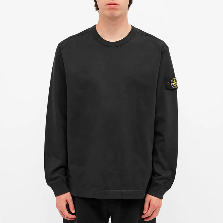 STONE ISLAND Garment Dyed Lightweight Crew Sweatshirt 'Black' 731564450-V0029