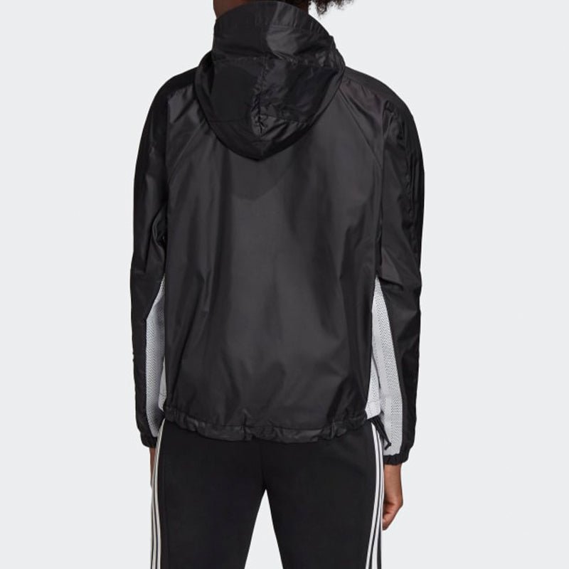 (WMNS) adidas W.N.D. Letter Logo Applique Sports Hooded Jacket Black FL1850