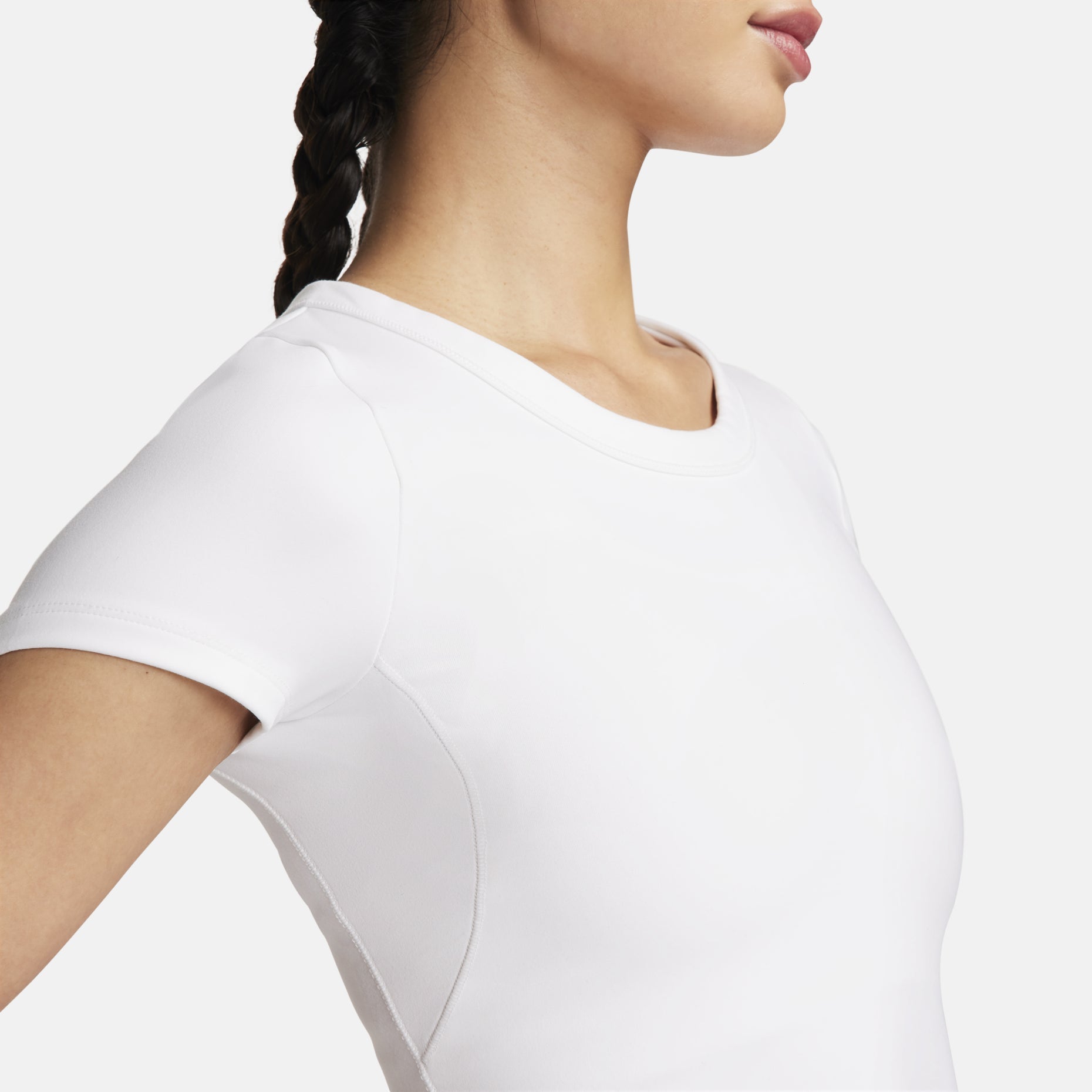 (WMNS) Nike One Fitted Dri-FIT Cropped T-Shirt Asia Sizing 'White' FN2805-100