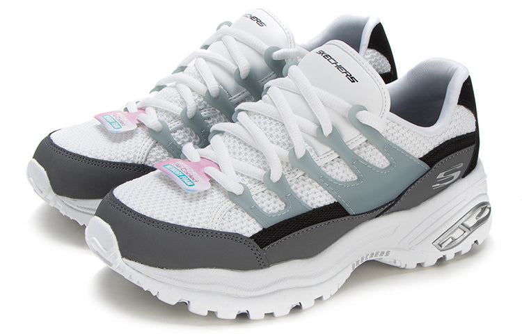 (WMNS) Skechers D'Lites Low-Top Daddy Shoes White/Grey 66666253-BKW