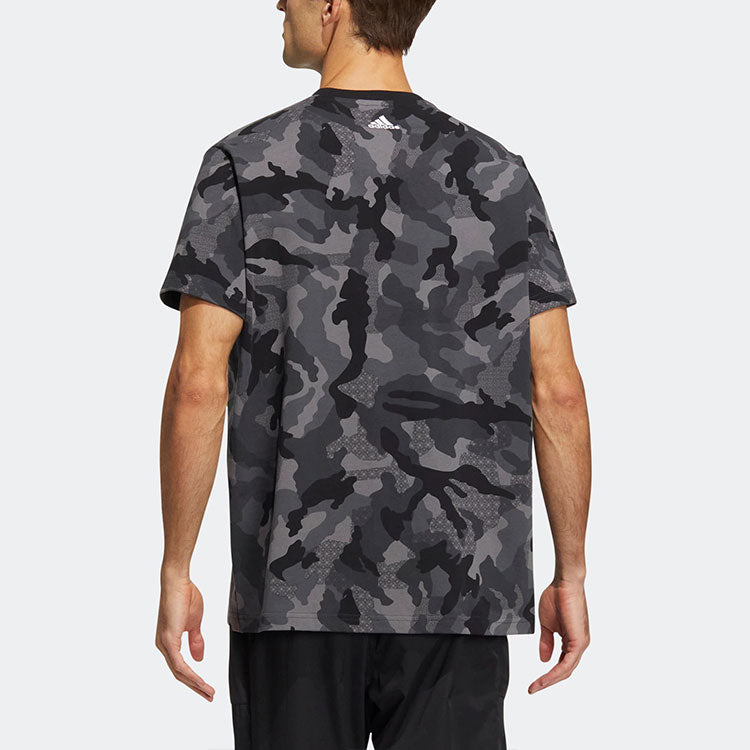 Men's adidas Sports Printing Short Sleeve Black T-Shirt HE7413